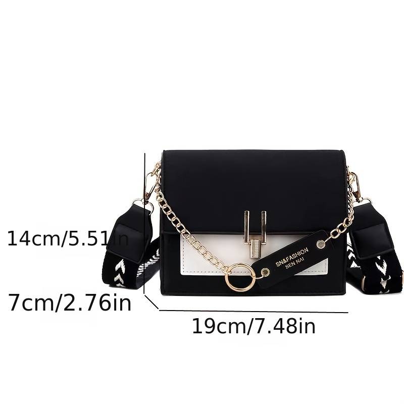 Chic Chain Square: Trendige Crossbody-Damentasche in Kunstleder.